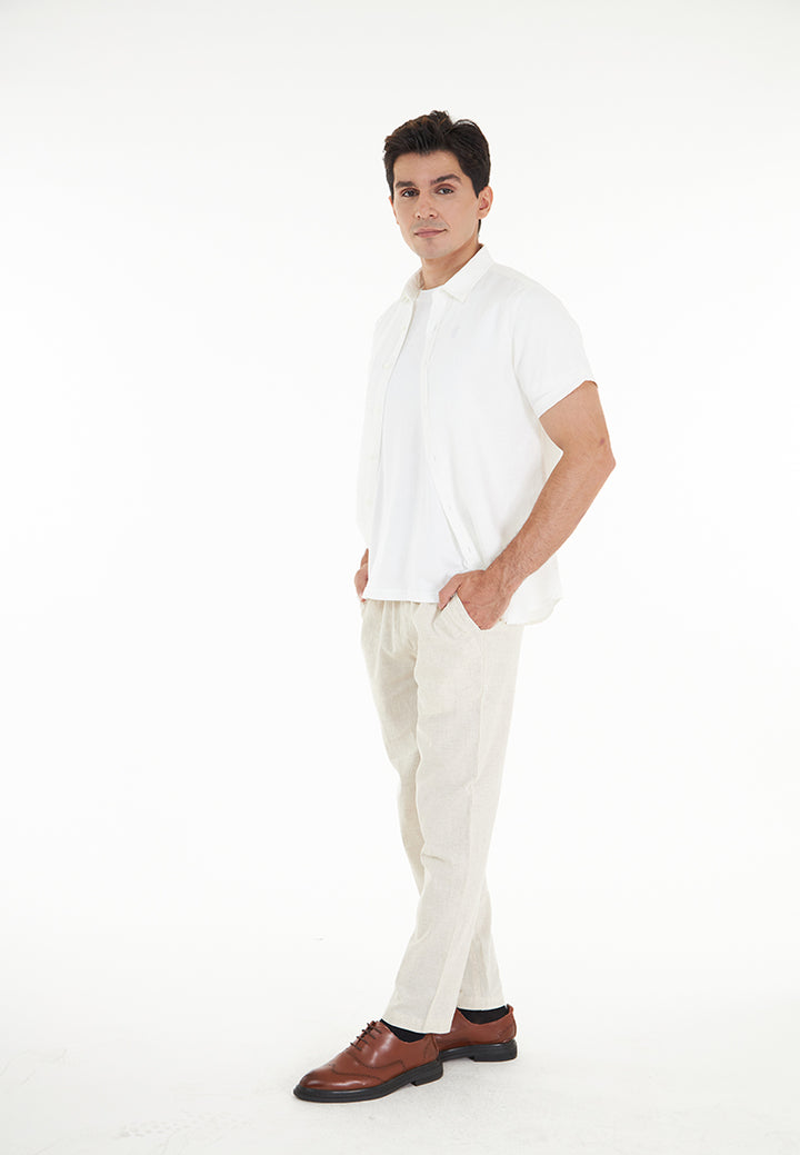 Kaden S/Sleeve Pure Linen Shirt - Ivory