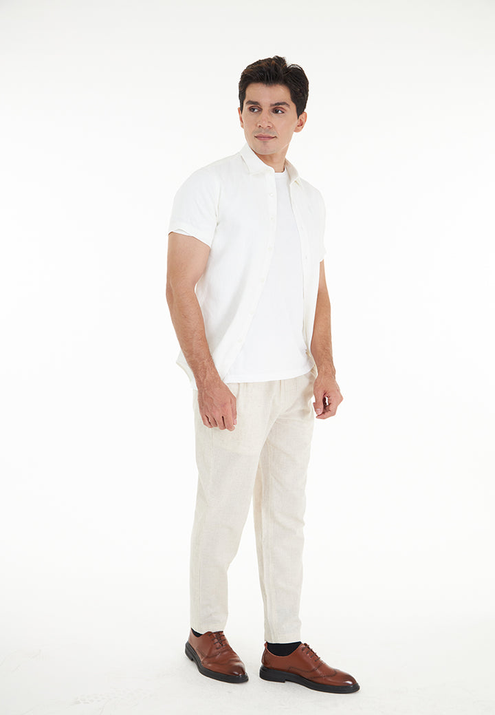 Kaden S/Sleeve Pure Linen Shirt - Ivory