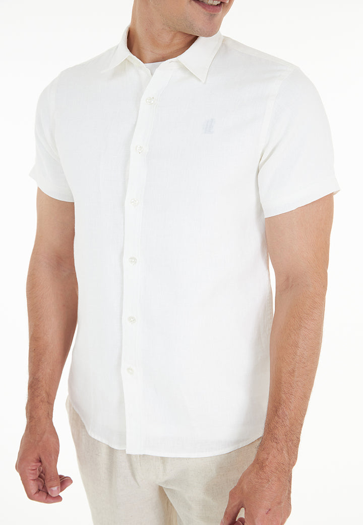 Kaden S/Sleeve Pure Linen Shirt - Ivory