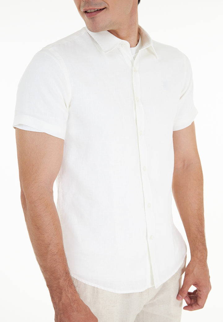 Kaden S/Sleeve Pure Linen Shirt - Ivory