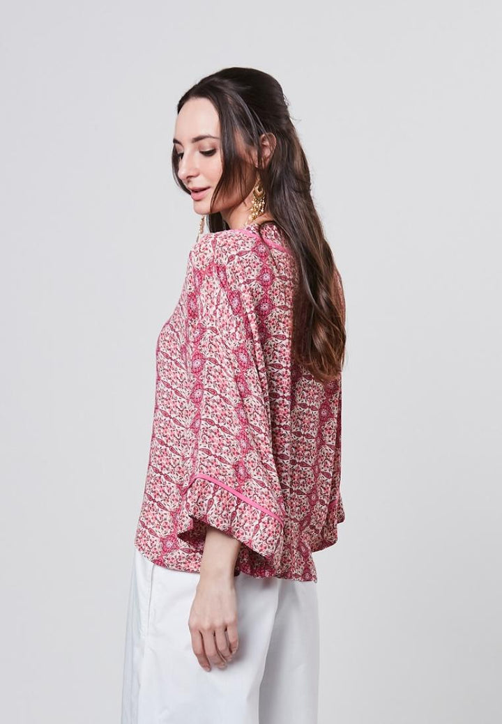 Naila - Petro Printed 3/4 Sleeve Blouse