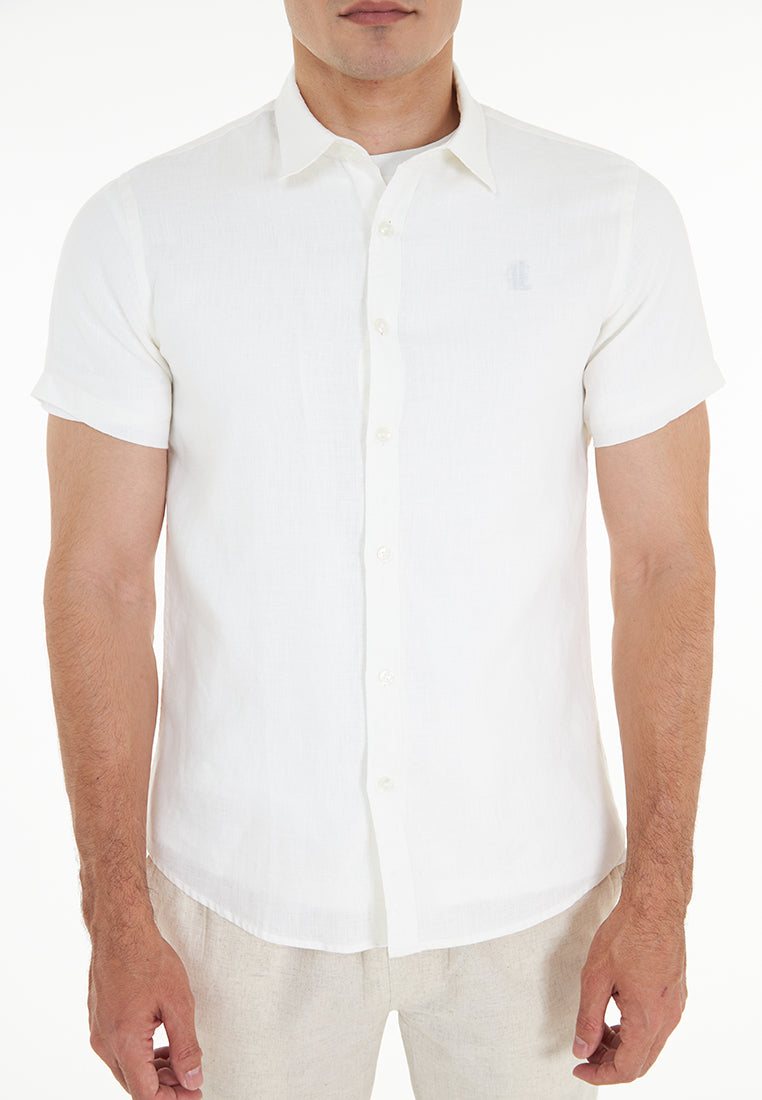 Kaden S/Sleeve Pure Linen Shirt - Ivory