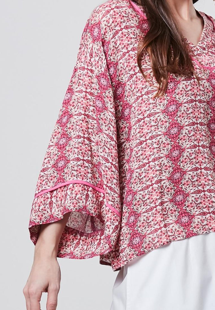 Naila - Petro Printed 3/4 Sleeve Blouse