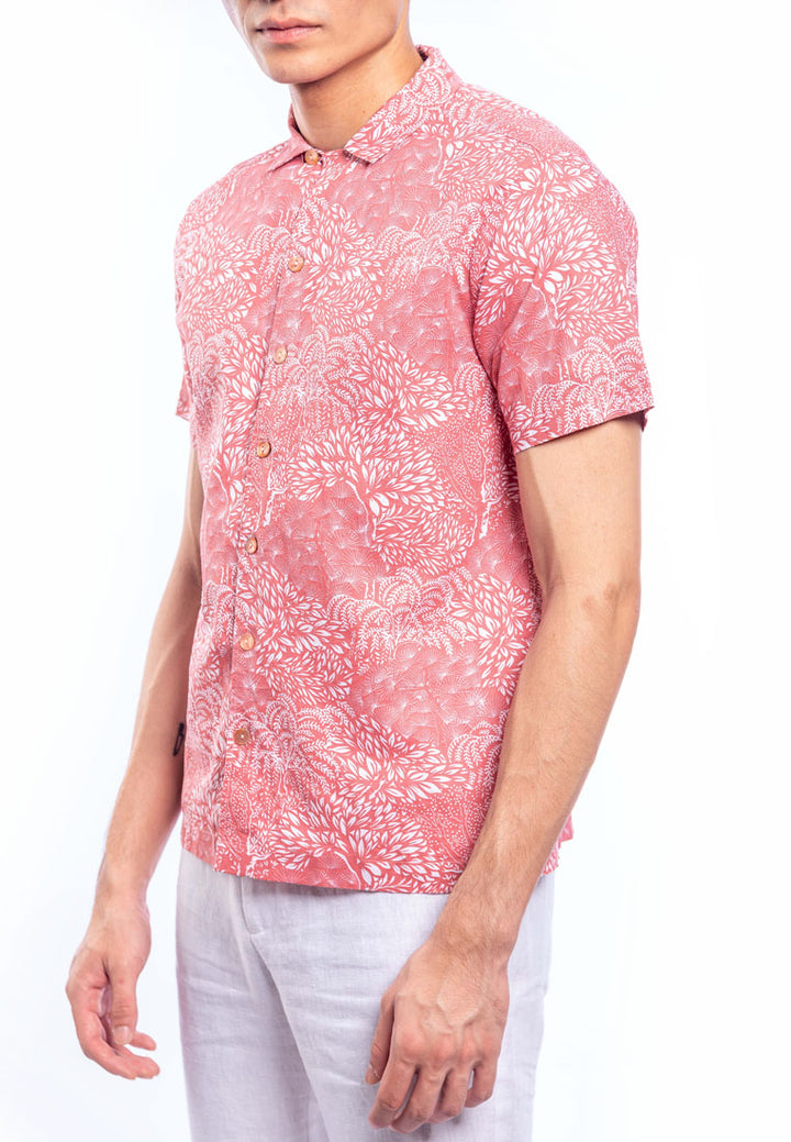 Zain Short Sleeve Linen Printed Shirt