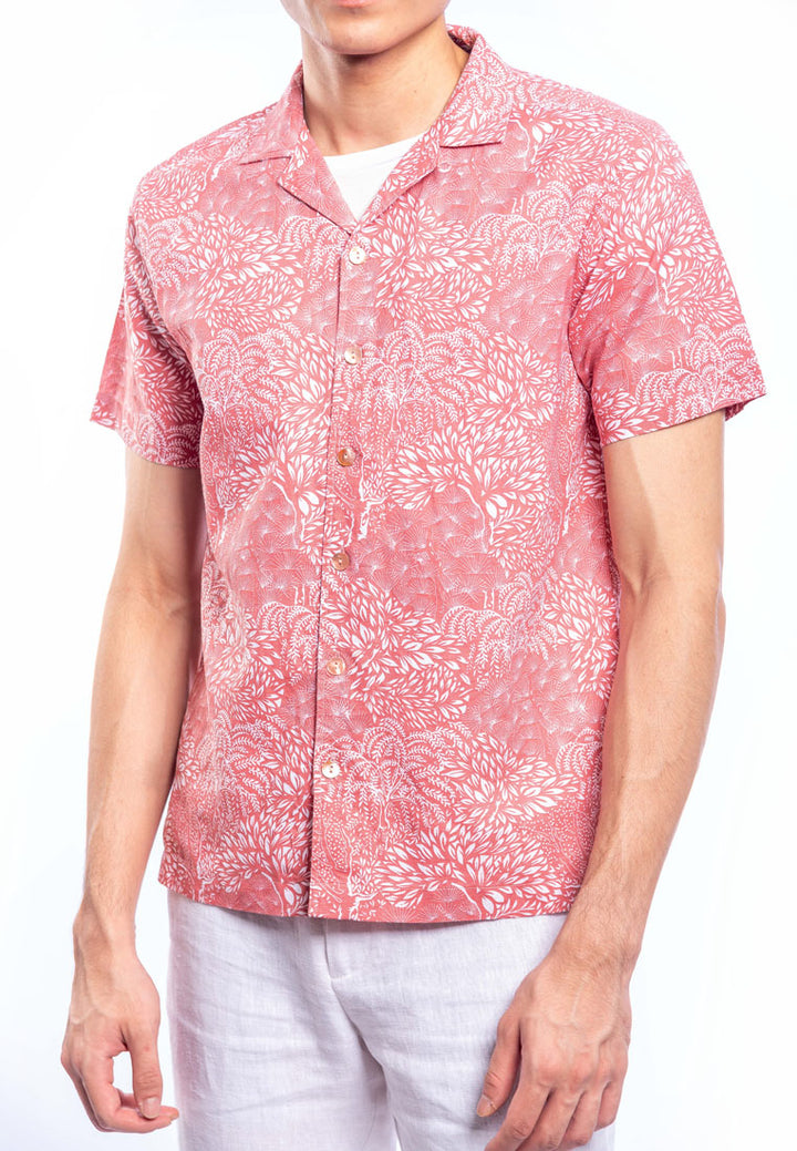 Zain Short Sleeve Linen Printed Shirt