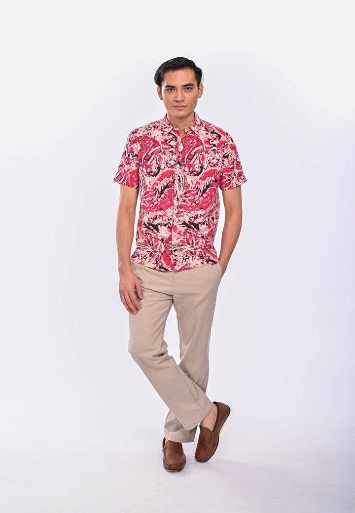 East India Company Yuvaan S/Sleeve Printed Shirt/Pink