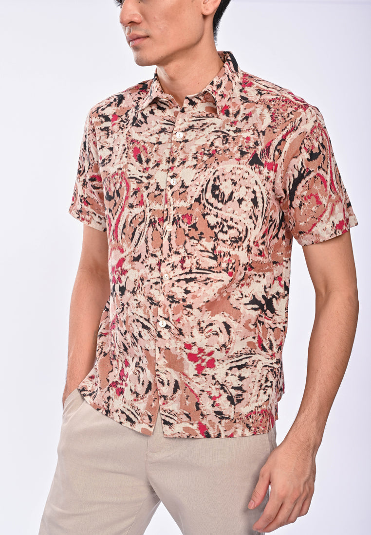 East India Company Yuvaan S/Sleeve Printed Shirt/Khaki