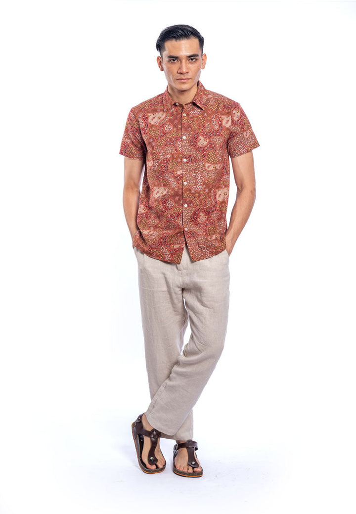 Gatik Short Sleeve Cotton Printed Shirt