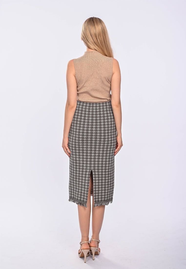 East India Company Lotty_ Machine Knitted Long Tigh Skirt_black