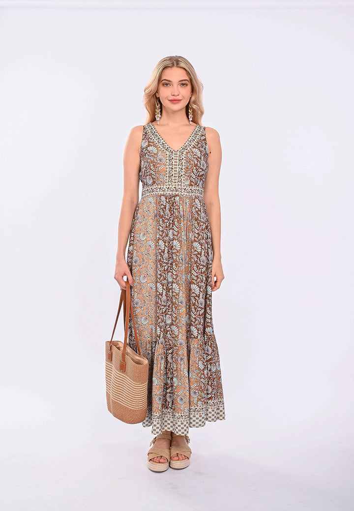 East India Company Zenith- Boho Printed Long Dress