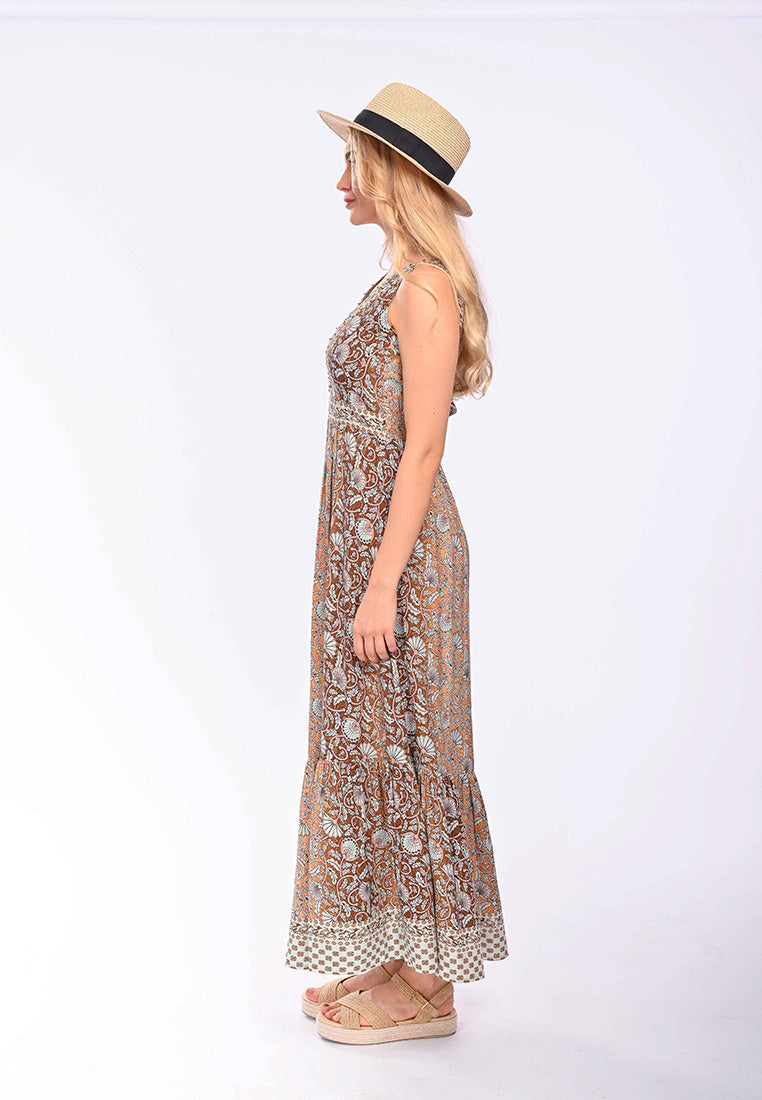 East India Company Zenith- Boho Printed Long Dress