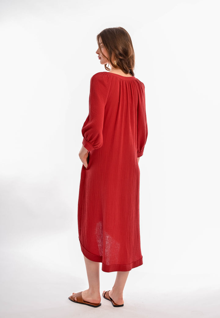 East India Company - Aeris 3/4 Sleeve Long Dress - Orange