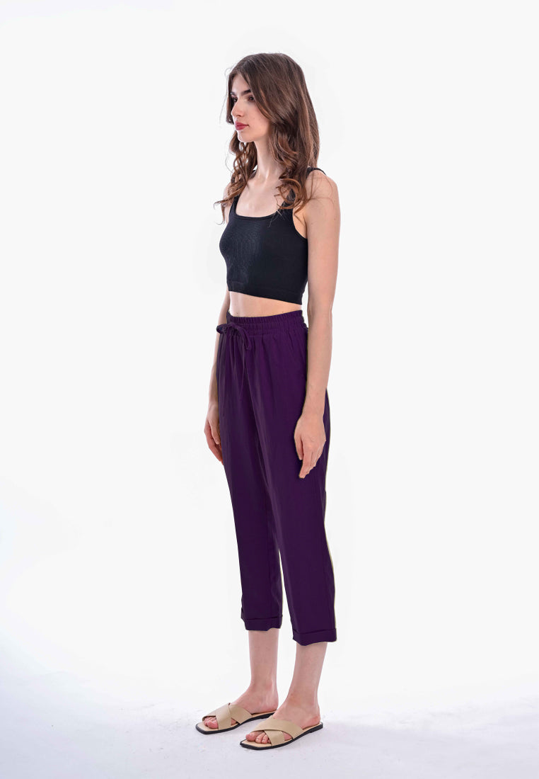 East India Company - Arisa Pull On Linen Pants - Purple