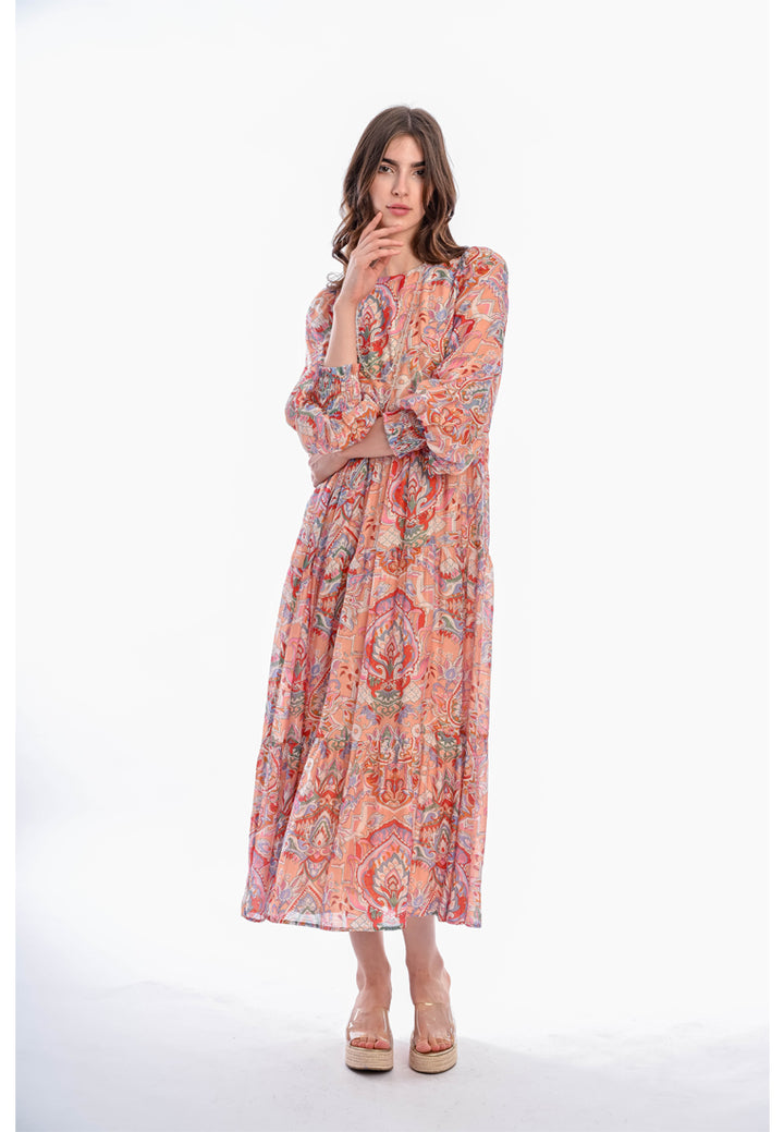 East India Company Anya Women's Printed Puff Sleeve Maxi Dress - Cotton Viscose