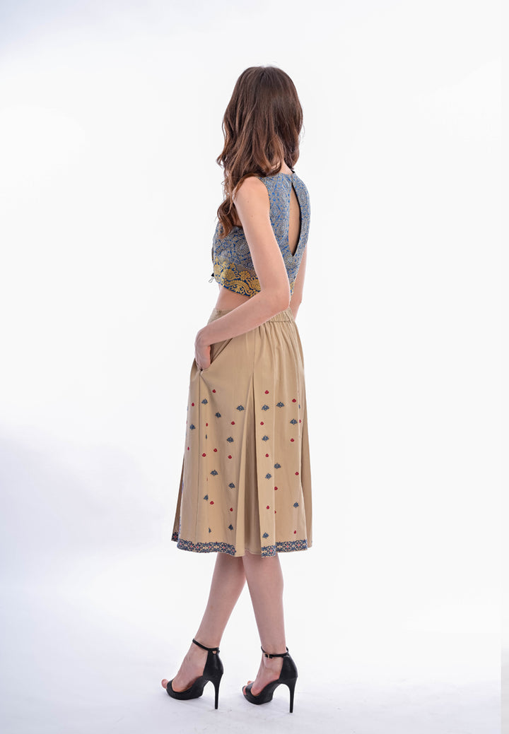 East India Company - Meera Bohemian Flair Embroidered Midi Skirt