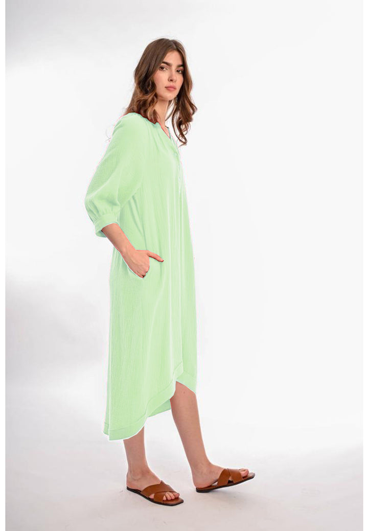 East India Company - Aeris 3/4 Sleeve Long Dress - Mint Green