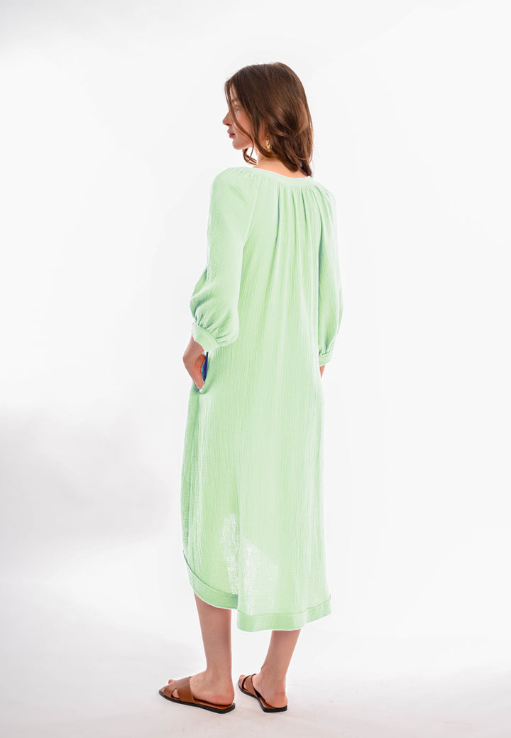 East India Company - Aeris 3/4 Sleeve Long Dress - Mint Green