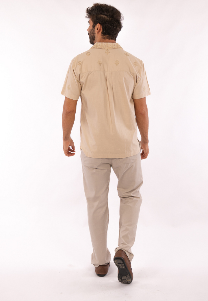 East India Company -  Arash Short Sleeve Embroidered Shirt