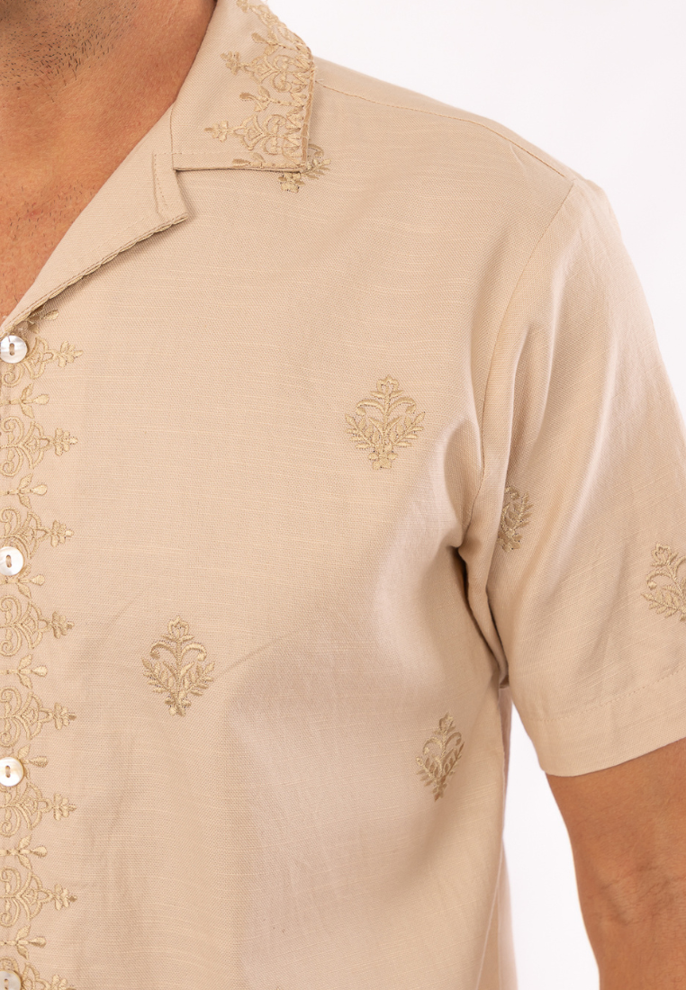 East India Company -  Arash Short Sleeve Embroidered Shirt