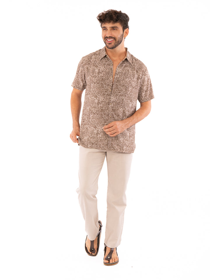 Indie Batik- Qhairi Short Sleeve Pinted Shirt