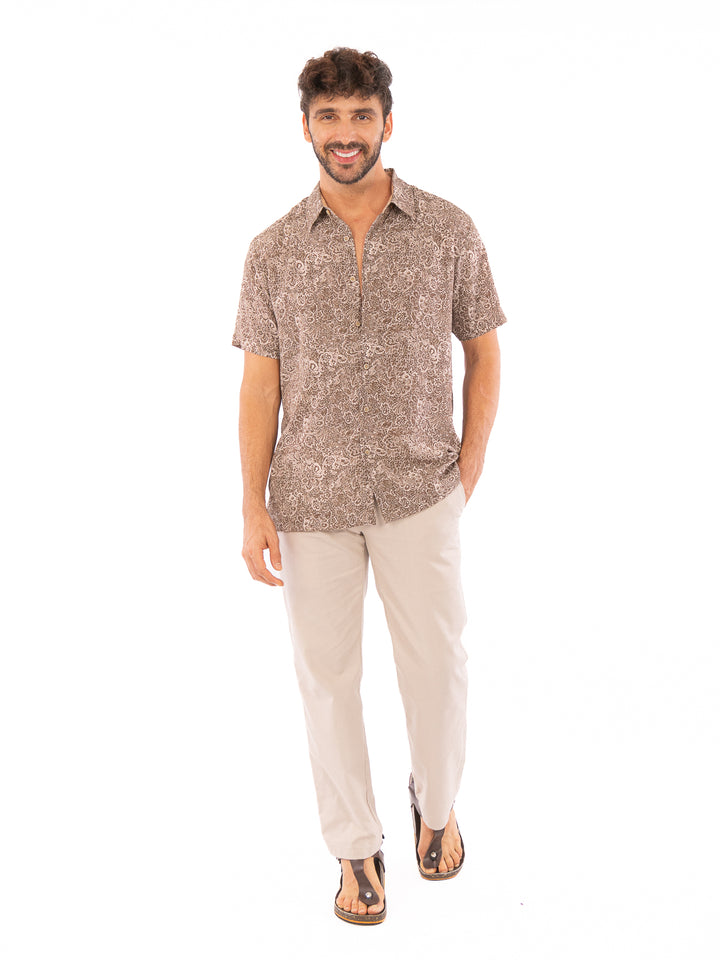 Indie Batik- Qhairi Short Sleeve Pinted Shirt
