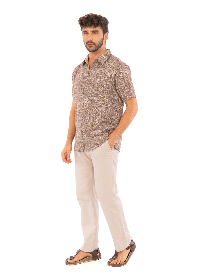 Indie Batik- Qhairi Short Sleeve Pinted Shirt