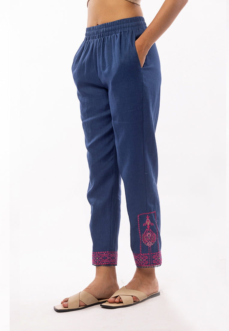 East India Company -Jolie_Embroidered Pull On Long Pants