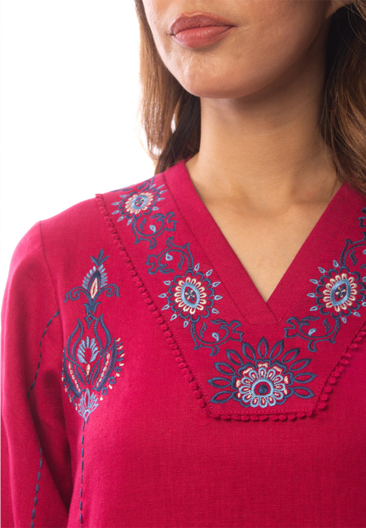 East India Company - Nova_Embroidered Long Sleeve Tunic Dress