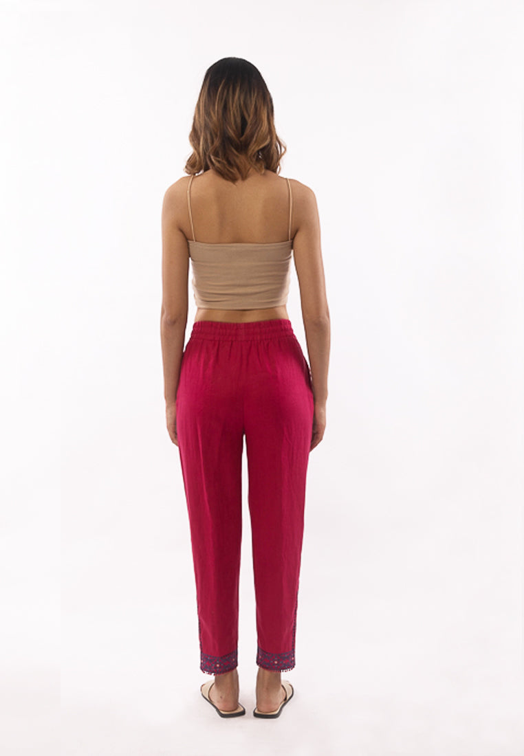 East India Company -Jolie_Embroidered Pull On Long Pants