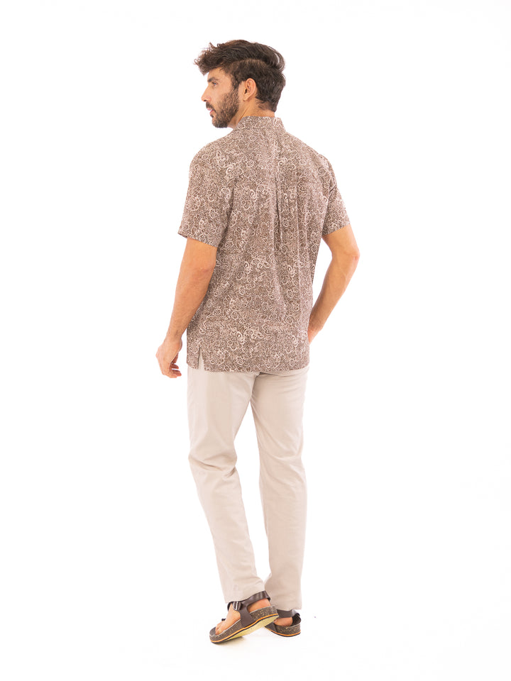 Indie Batik- Qhairi Short Sleeve Pinted Shirt